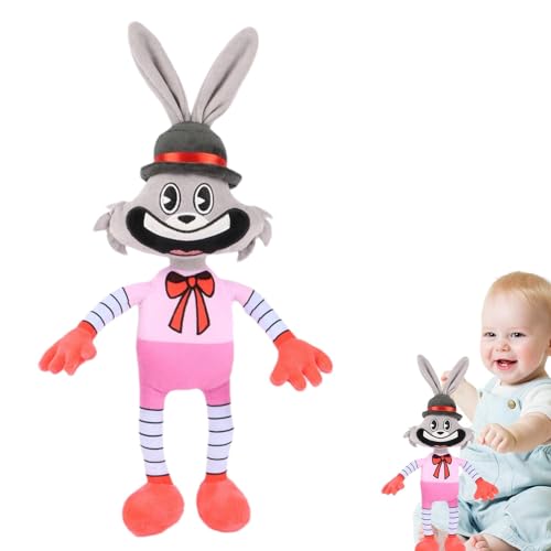 TROONZ Horror-Häschen-Plüschtiere, ausgestopfte Hasenpuppe - 42 cm gruselige Kuscheltiere mit Langohrkaninchen,Anime-Charakter-Plüschpuppenspielzeug, Tischdekoration für Hasenliebhaber, Anime-Fans von TROONZ