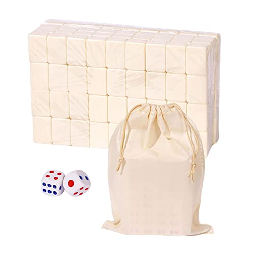 TROONZ Mahjong-Spiel | Traditionelles chinesisches Reise-Miniatur-Tischspiel mit großer Tasche - Verschleißfestes Tischspiel aus Melaminharz mit 144 Fliesen, Camping-Picknick-Spielset für Schlafsäle von TROONZ