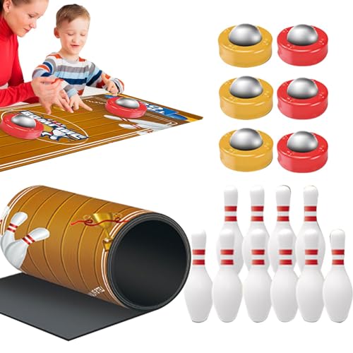 TROONZ Tisch-Shuffleboard-Spiel, Tisch-Curling-Spiel, Multiplayer-Spaß-Tisch-Shuffleboard, Multifunktionales Partyzubehör, Desktop-Spielzeug, interaktives Spielen für Jungen, Mädchen, Kinder, Kinder von TROONZ