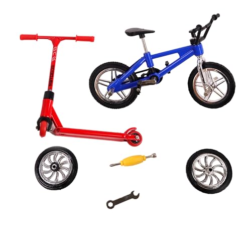 TROTTIFUN - Finger Fahrrad und Roller - 031486 - Metall - Fahrrad und Roller - Finger - Spielzeug für Kinder - Geburtstag - Geschenk - Spielzeug mit Rollen - ab 3 Jahren von TROTTIFUN