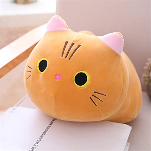 TROYSINC Katze Stofftier Plüschtier, Plüschkissen Tier Kissen süße Weiche Kuscheltier Plüsch Katze Spielzeug (Orange,25cm) von TROYSINC