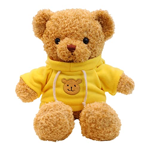 TROYSINC Teddybär Weiches Fell Teddybär mit Kapuze Tatzendruck Plüschtier Kuscheltier Stofftier Geschenk (Gelb,100cm) von TROYSINC