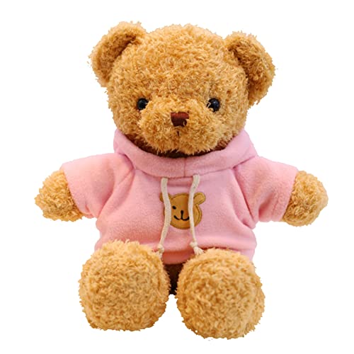 TROYSINC Teddybär Weiches Fell Teddybär mit Kapuze Tatzendruck Plüschtier Kuscheltier Stofftier Geschenk (Pink,70cm) von TROYSINC