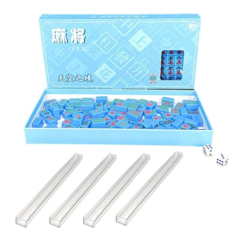 TRQZNLEP Chinesisches Mahjong Mini-Mahjong-Set, kleines chinesisches Mahjong-Set, traditionelle chinesische Mahjong-Fliesen für Outdoor-Schlafsaal-Reisespiel Tisch-Mahjong-Fliesen von TRQZNLEP