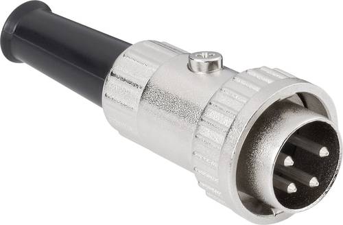 TRU COMPONENTS TC-2528002 DIN-Rundsteckverbinder Stecker, gerade Polzahl: 4 Silber 100St. von TRU Components