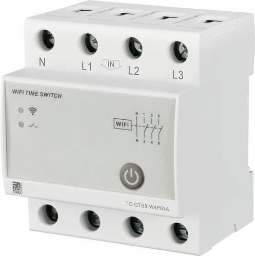 TRU COMPONENTS TC-12485088 TC-GTS8-W4P63A WLAN-Schalter 230 V/AC 1 St. Zeitbereich: 1 min - 24h 3 Sc von TRU Components