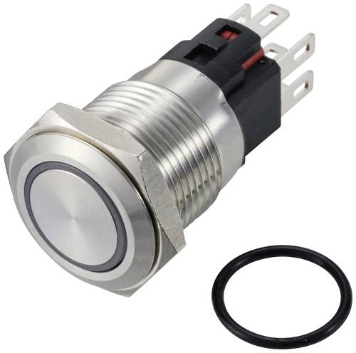 TRU COMPONENTS TC-12647412 Druckschalter 250 V/AC 3A 1 x Aus/(Ein) IP65 RGB rastend Edelstahl 1St. von TRU Components