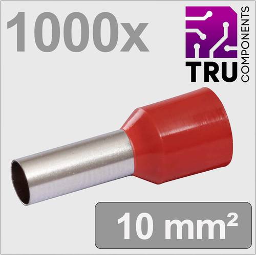 TRU COMPONENTS TC-13377220 Aderendhülse 10mm² Teilisoliert Rot 1000St. von TRU Components