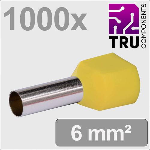 TRU COMPONENTS TC-13377248 Zwillings-Aderendhülse 6mm² Teilisoliert Gelb 1000St. von TRU Components