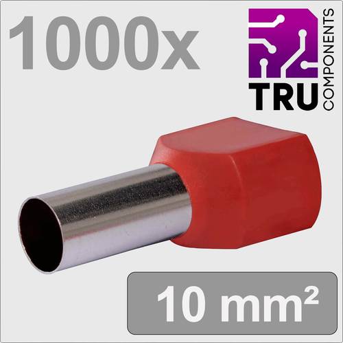 TRU COMPONENTS TC-13377252 Zwillings-Aderendhülse 10mm² Teilisoliert Rot 1000St. von TRU Components