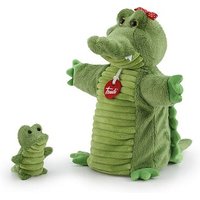 TRUDI 29869 Handpuppe Krokodil mit Baby ca. 24cm von TRUDI