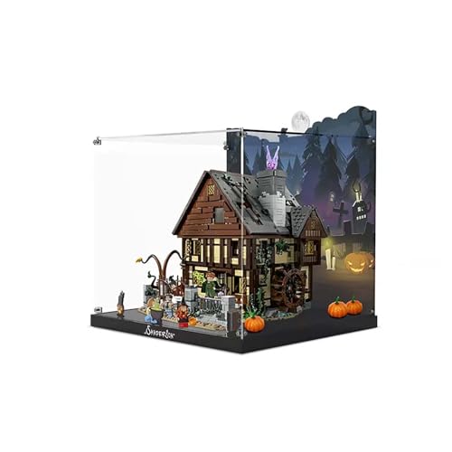 TRUSTFAR Acryl Staubdichte Vitrine Entworfen für Lego 21341 Sisters' Magic House Bausteinmodell, Transparente Box, Displaybox Kompatibel mit Lego 21341 (Kein Modell) (Hintergrund3) von TRUSTFAR