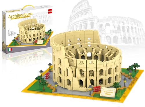 TRavesty Modular Haus Bausteine Bausatz, 2210 Teilen Colosseum Architektur Modellbausatz, Weltberühmte Architekturblöcke gesetzt, Architecture Häuser Modell Bausatz für Erwachsene Jugendliche von TRavesty