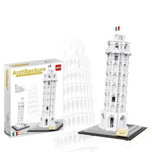 Modular Haus Bausteine Bausatz, 1519 Teilen Leaning Tower of Pisa Architektur Modellbausatz, Weltberühmte Architekturblöcke gesetzt, Architecture Häuser Modell Bausatz für Erwachsene Jugendliche von TRavesty