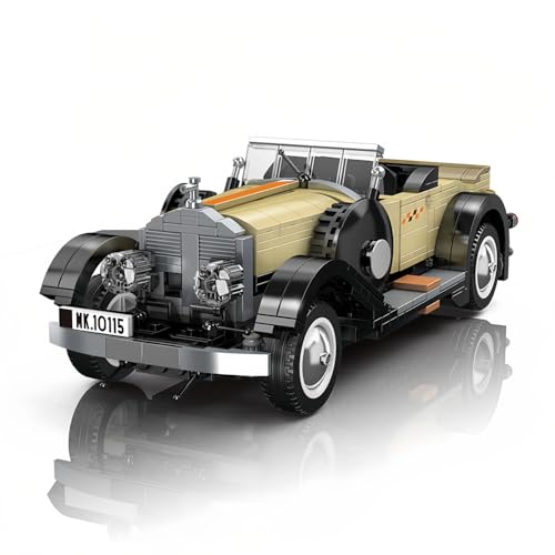 TRavesty Technik Retro Auto Bausteine Bausatz, 897 Teile Klassiker MOC Auto Modellbausatz, Sportwagen Bausteine Rennwagen Auto Modell DIY Spielzeug Geschenk für Erwachsene Kinder von TRavesty