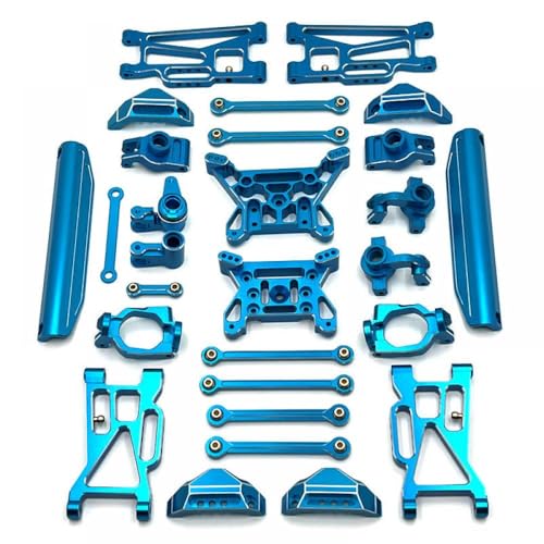 RC Car Metal Swing Arm Arm Lenkung Cup Hub Carrier Linkstange und Stoßturm -Upgrade -Teile Set mit 1/10 Models Skala -Skala(Blue) von TReCVd