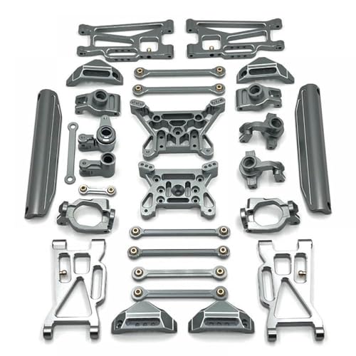 RC Car Metal Swing Arm Arm Lenkung Cup Hub Carrier Linkstange und Stoßturm -Upgrade -Teile Set mit 1/10 Models Skala -Skala(Grey) von TReCVd