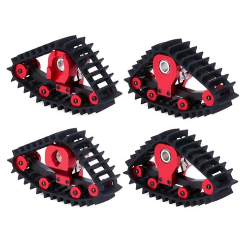 Schneereifen Set für 1/18 RC Crawler Cars kompatibel mit Sandmobile und Tracks Wheel Conversion 4 Teile(Red) von TReCVd