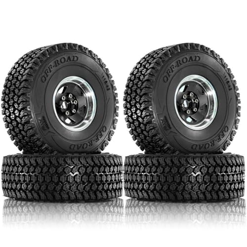 TReCVd 1,9 Zoll Crawler -Schlammreifen und Radsatz mit 1:10 RC -Crawlern 9004 III CC01 kompatibel(4pcs Black) von TReCVd