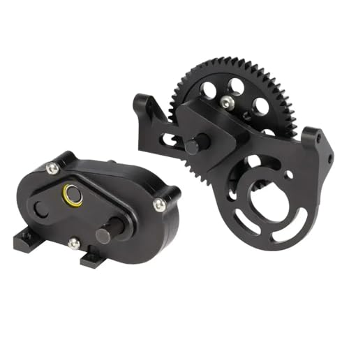 TReCVd 30% OD -Übertragungskoffer Vorwärtsmotorhalterung mit Delrin Spur Gear, kompatibel mit 1/10 RC Crawler Car Chassis Kompatibel mit Comp -Builds und Betrüger, Rigs(Black Set) von TReCVd