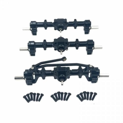 TReCVd 6WD 6x6 Metall-Vorder- und Heck-Portalachse-Upgrade-Teile mit 1/16 RC-Autos B16 B36 Q60 Q63 Q64 Fayee FY004 MN-77 kompatibel(Black) von TReCVd