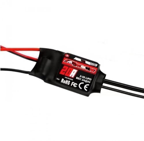 Kompatibler ESC-Geschwindigkeitsregler mit UBEC Kompatibel mit RC-Flugzeuge und Hubschrauber 12A 20A 30A 40A 50A 60A 80A(20A) von TRyYCB