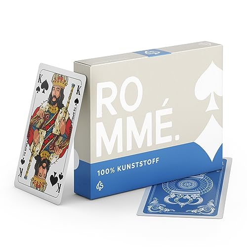 Rommee Karten, Canasta, Bridge aus 100% Kunststoff (Plastik +) Französisches Bild, Skat Poker Mau Mau Spielkarten, wasserfest und abwaschbar (Standard2) von TS Spielkarten