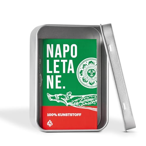 TS Spielkarten | Napoletane Spielkarten 100% Kunststoff | wasserfeste Scopa Karten mit napoletanischem Bild | italienisches Spiel | handgezeichnet (Metalldose + Spielkarten) von TS Spielkarten