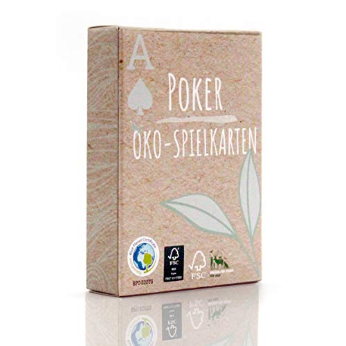 TS Spielkarten Poker Kartenspiel Öko - nachhaltig + ökologisch - Pokerkarten aus Spielkarten Karton, Pokerset der Umwelt zuliebe (5X, Karten in Faltschachtel) von TS Spielkarten