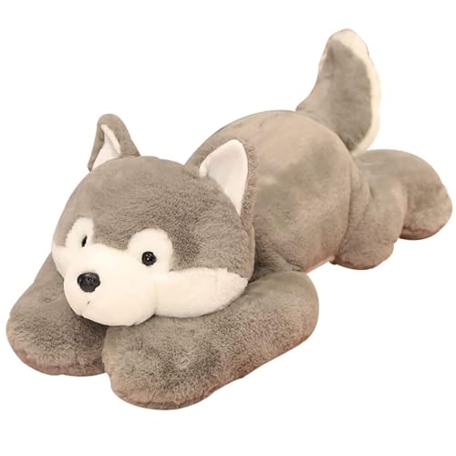 Gewichtetes Kuscheltier Für Stressabbau – Beruhigendes Spielzeug Für Erwachsene Bei Angstzuständen, Ideal Zur Entspannung Und Emotionalen Unterstützung(Gray Husky,55cm) von TS TAC-SKY