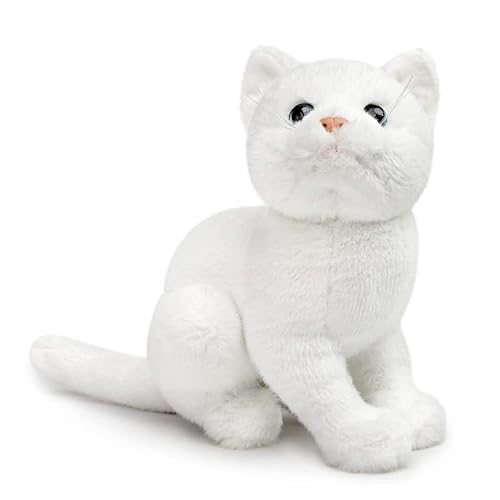 TS TAC-SKY 20 Zoll Pelzigen Katzenpuppenspielzeug - Realistisch Und Süß Gefüllte Tiere - Weich Und Süß Kind Katzenpuppenspielzeug(White Cat) von TS TAC-SKY