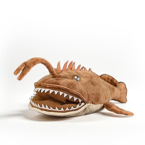 TS TAC-SKY Anglerfisch Plüschtier 30 cm – Braunes, Gruseliges Stofftier, Inspiriert Von Echten Meerestieren Kinder Zu Geburtstagen, Weihnachten(American Anglerfish) von TS TAC-SKY