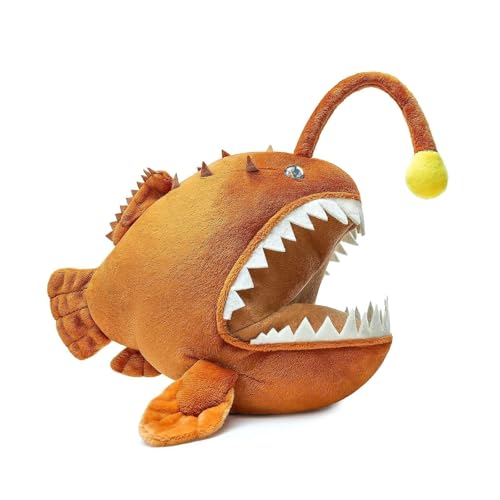 TS TAC-SKY Anglerfisch Plüschtier 30 cm – Braunes, Gruseliges Stofftier, Inspiriert Von Echten Meerestieren Kinder Zu Geburtstagen, Weihnachten(Anglerfish) von TS TAC-SKY