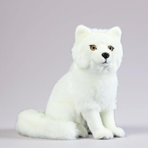 TS TAC-SKY Ealistic Arctic Fox Plüschtier - Weich Und Flauschig Plüschtier Geschenk, 27 cm von TS TAC-SKY