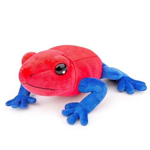 TS TAC-SKY Motte Plüschfigur 33CM | Kawaii Seideneule Kuscheltier | Realistische Motten Stofftier Für Kinder Natur- Und Tierliebhaber(Strawberry Poison Dart Frog) von TS TAC-SKY