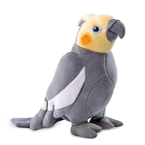 TS TAC-SKY Nymphensittich Plüschtier-Set - 2-teilige Gelbe Und Graue Papagei Plüschtiere, Adorable Kleine Vogel Plüschtiere, Freunde, Jeder 7 Zoll Groß(Grey Cockatiel) von TS TAC-SKY