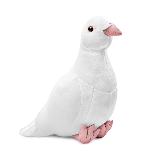 TS TAC-SKY Nymphensittich Plüschtier-Set - 2-teilige Gelbe Und Graue Papagei Plüschtiere, Adorable Kleine Vogel Plüschtiere, Freunde, Jeder 7 Zoll Groß(White Pigeon) von TS TAC-SKY