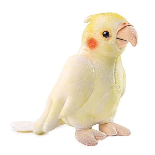 TS TAC-SKY Nymphensittich Plüschtier-Set - 2-teilige Gelbe Und Graue Papagei Plüschtiere, Adorable Kleine Vogel Plüschtiere, Freunde, Jeder 7 Zoll Groß(Yellow Eclectus Parrot) von TS TAC-SKY