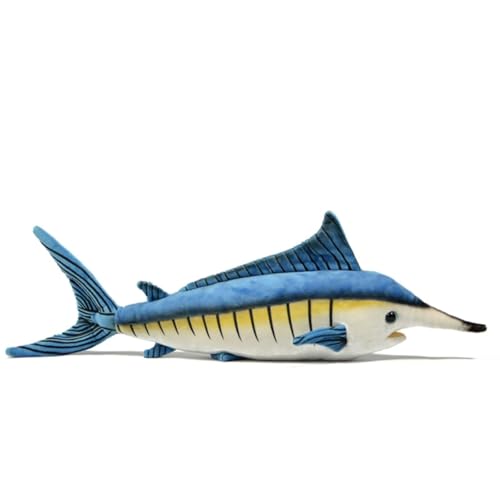 TS TAC-SKY Realistisches Marlin Plüschtier, Lebensechte Fisch-Kuscheltier Als Kissen-Spielzeug, Kinder Und Meerliebhaber, 18,5 Zoll Groß von TS TAC-SKY