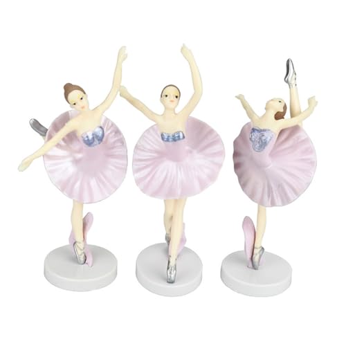 TSBB Pack of 3 Ballet Girl Cake Decorations Ballerinas Cake Decors Perfect for Girls Princess, Wedding,Birthday Celebrations von TSBB