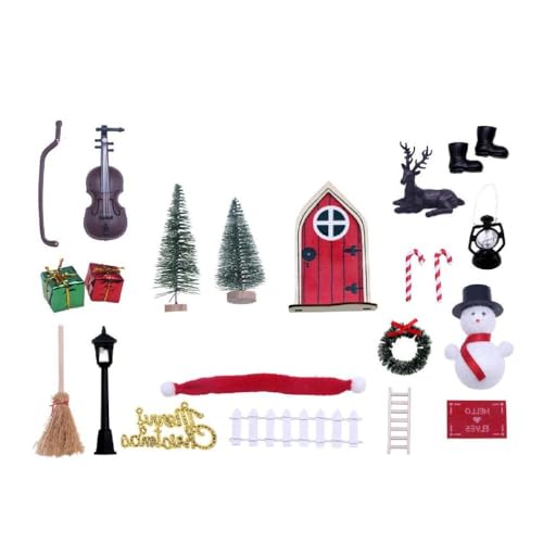 TSBB Weihnachten Home Decor Set Puppenhaus Miniatur Zubehör Holz Und Harz Material Langlebig Und Wasserdicht Dekore von TSBB