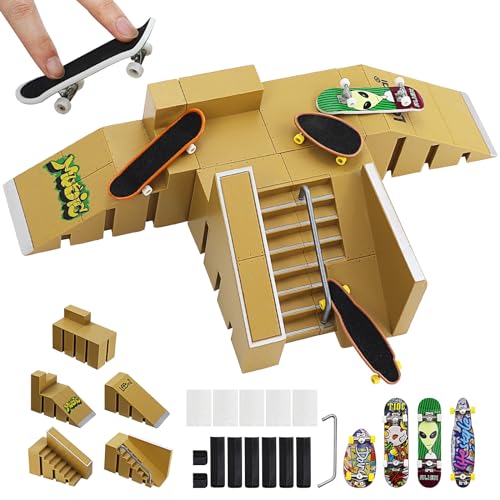 TSDRBWO Finger Skateboards, Mini Fingerboard DIY Set, Finger Toys Set, Fingerboard Ramp Set, Fingerboard Skate Set, Finger Skateboard Ramp Set, Kinder Spielzeug für Jungen und von TSDRBWO