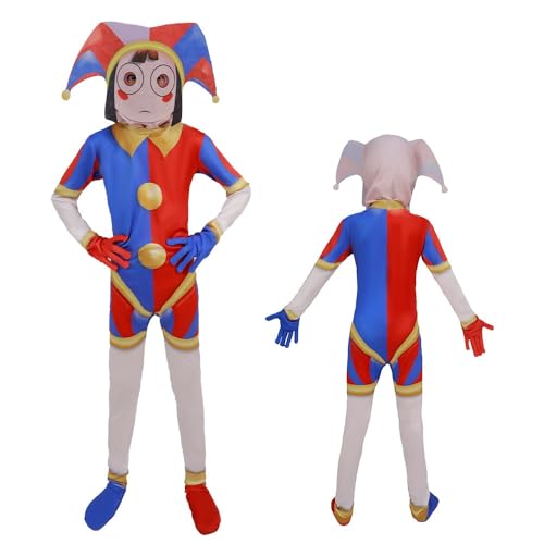 TSDgiHD Magic Numbers Circus Pamney Cosplay Clown Leotard Jumpsuit Anzug Cosplay Kostüm, 110 von TSDgiHD