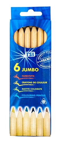 TSI Premium Jumbo-Dreikant-Farbstifte 6-er Packung, Art. Nr. 31807 von TSI