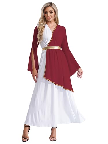 TSSOE Griechische Göttin Kleid Damen Antike Römische Griechin Toga Kostüm Römische Faschnacht Mottoparty Verkleidung Burgund M TSSOE Griechische Göttin Kleid Damen Antike Römische Griechin Toga Kostüm Römische Faschnacht Mottoparty Verkleidung Burgund M von TSSOE
