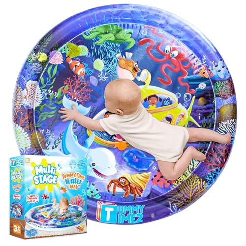 TT TUMMYTIMEZ Premium Tummy Time Water Mat, XL Inflatable Activity Center Promoting Baby Motor and Sensory Development, Grow Through Play Sensory Stimulation Gift for Infants Toddlers Boys Girls von TT TUMMYTIMEZ