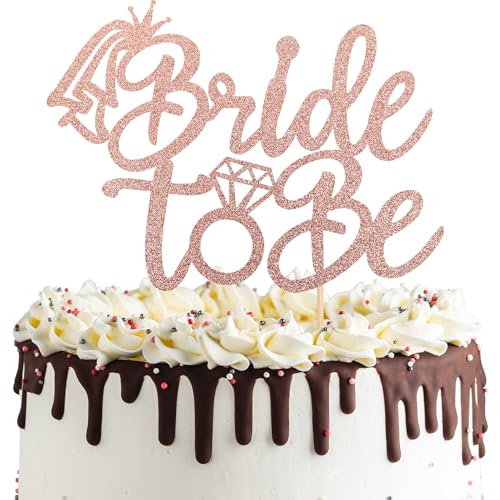 Bride To Be Cake Topper, 1 Stück Wedding Tortendeko, Glitzer Tortendeko, Hochzeit Bride To Be Tortenstecker, Torten Deko, für Brautparty, Verlobungsfeier, Junggesellenabschied (Roségold) von TTDCQQID