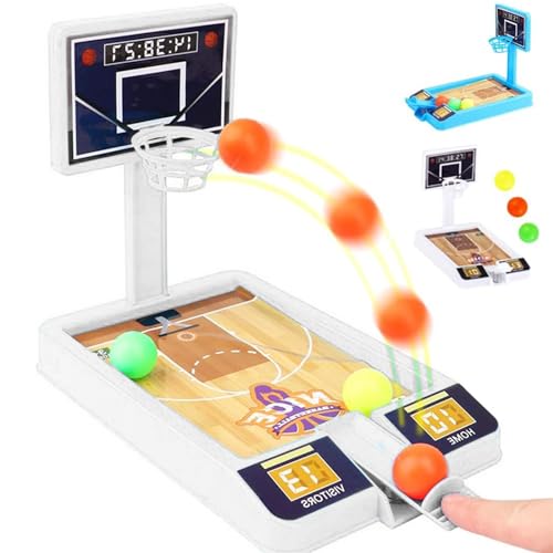 TTDCQQID Desktop Basketballspiel, Finger Basketball, Basketball Flipper, Finger Basketball Spiel, Mini Finger Spielzeug Basketball, Basketball Desktop Spielzeug, für Kinder und Erwachsene (Weiß) von TTDCQQID