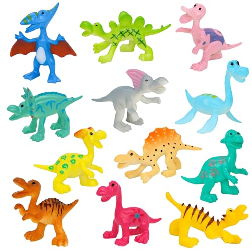 TTDCQQID 12 Stück Realistische Dinosaurier Spielzeug, Dinosaurierfiguren, Miniaturfiguren, Pädagogisches Lernspielzeug, Party Mitgebsel, Dinosaurier Set von TTDCQQID