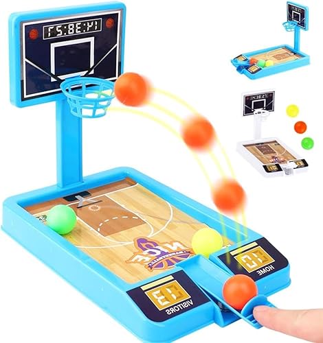 TTDCQQID Desktop Basketballspiel, Finger Basketball, Basketball Flipper, Finger Basketball Spiel, Mini Finger Spielzeug Basketball, Basketball Desktop Spielzeug, für Kinder und Erwachsene (Blau) von TTDCQQID